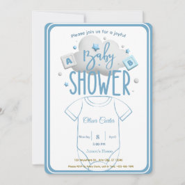 Invitación Cute Blue Boy Baby Shower Invitation