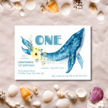 Cute Blue Whale Floral Amarilla Primer Fiesta de c