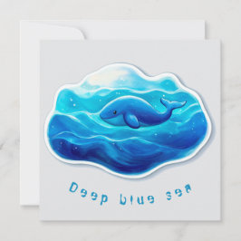 Invitación Cute Blue Whale, personalized