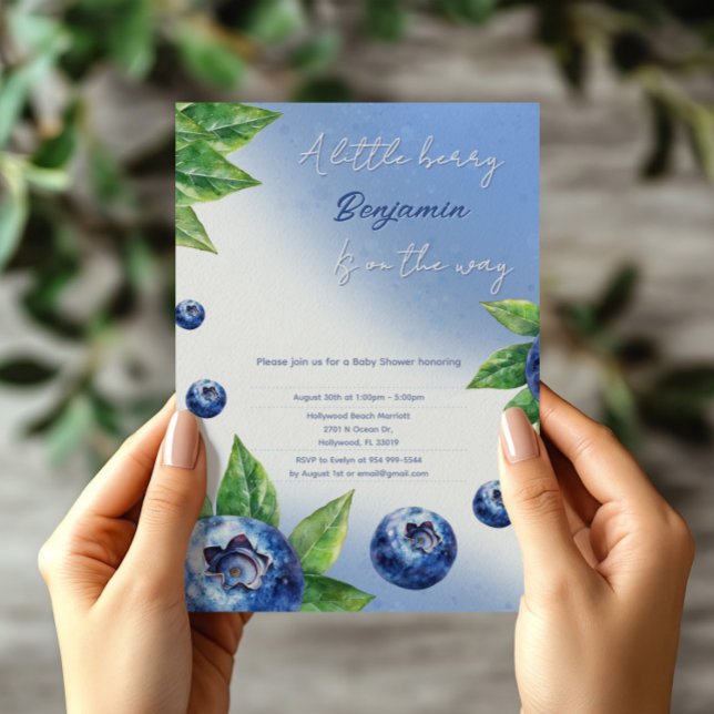 Invitación Cute Blueberry Baby Shower (Subido por el creador)