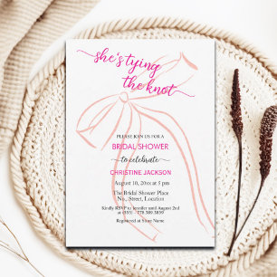 Invitación Cute boceto que está atando la ducha nupcial