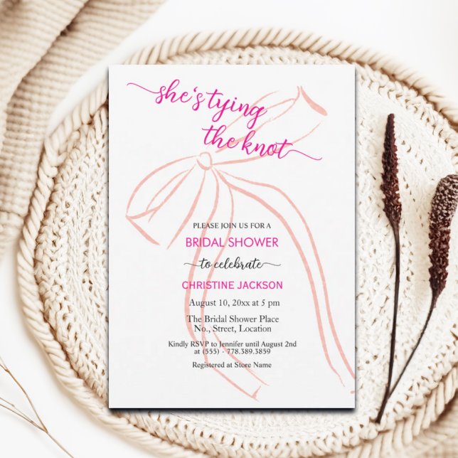 Invitación Cute boceto que está atando la ducha nupcial (Subido por el creador)