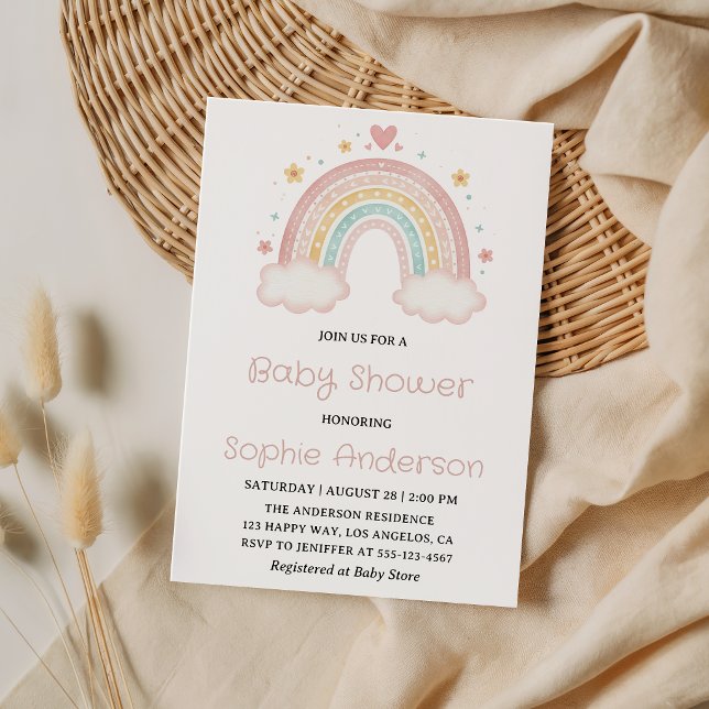 Invitación Cute Boho Arcoíris - Baby Shower de Género Neutro (Subido por el creador)