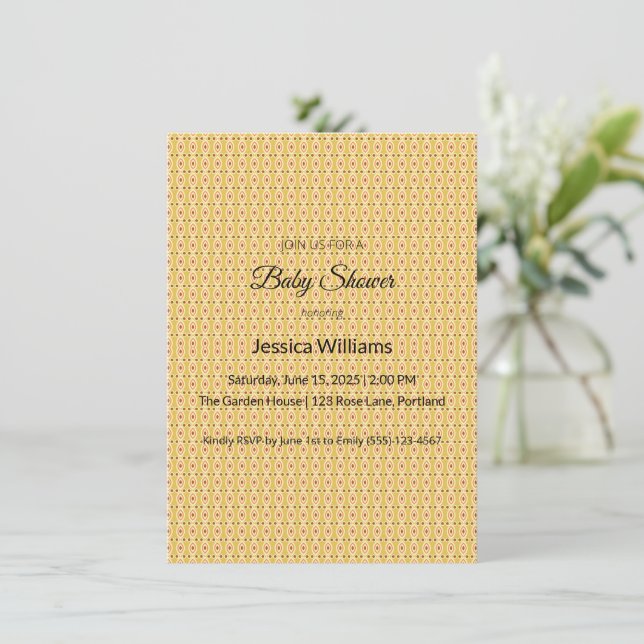 Invitación Cute Boho Baby Shower Género neutro, Personalizabl (Anverso de pie)