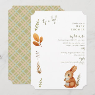 Invitación Cute Boho Bunny es un chico de boletos Baby Shower