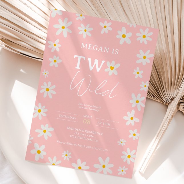 Invitación Cute boho daisy rainbow niños de 2 años (Subido por el creador)