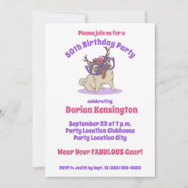 Invitación Cute Boho Floral Hippie Fabulous 50 cumpleaños