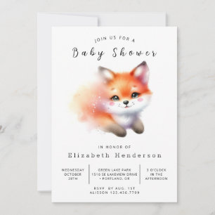 Invitación Cute Boho Forest Fox Baby Shower