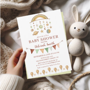 Invitación Cute Boho Gender Neutral Baby Shower
