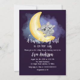 Invitación Cute Boho Koalas En El Baby Shower De La Luna