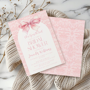 Invitación Cute boho moda rubor rosa chispa ducha de novia