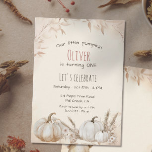 Invitación Cute Boho Otoño Cumpleaños de nuestra pequeña cala