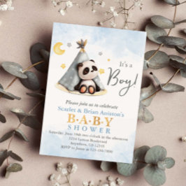 Invitación Cute Boho Panda en la tienda de Baby Shower