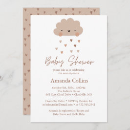 Invitación Cute Boho Rain Cloud Baby Shower