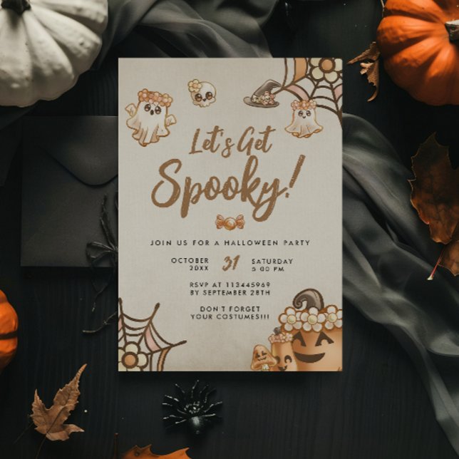 Invitación Cute Boho, vamos a tener una fiesta de Halloween. (Subido por el creador)