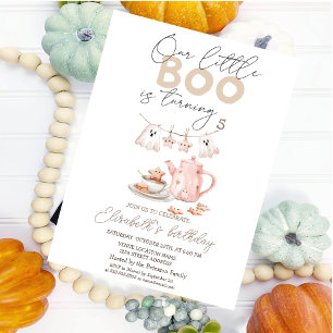 Invitación Cute Boo Fantasma Acuarela Cumpleaños de Halloween