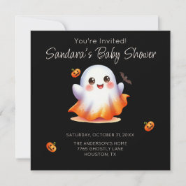 Invitación Cute Boo Ghost Baby Shower