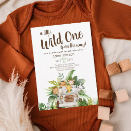 Invitación Cute Boy Safari Wild One Animals Baby Shower