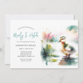 Invitación Cute Boy Watercolor Duck Baby Shower