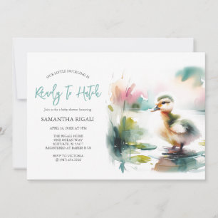 Invitación Cute Boy Watercolor Duck Baby Shower