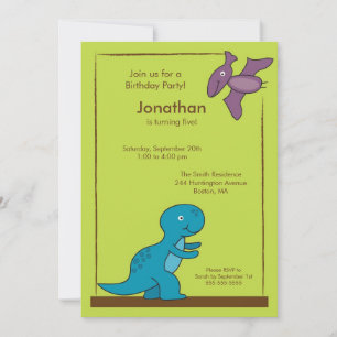 Invitación Cute Boys Dinosaur Birthday Party Invitation
