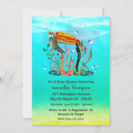 Invitación Cute Boys Underwater Sea Turtle Baby Shower