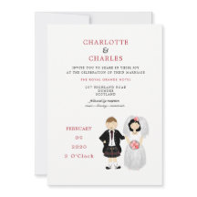 Cute Bride y Groom Tema Boda escocés Tartán