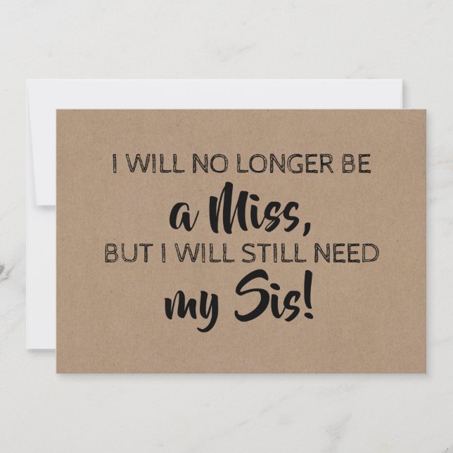 Invitación Cute Bridesmaid / propuesta de doncella de honor (Anverso)