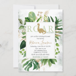 Invitación Cute Brontosaurus Dinosaur Baby Shower