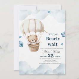 Invitación Cute Brown Bear Baby Shower