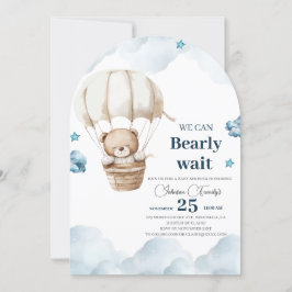 Invitación Cute Brown Bear Baby Shower