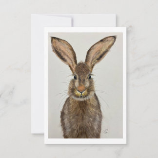 Invitación Cute Brown Bunny Note card - Original artwork