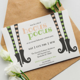 Invitación Cute Brujas Leggings & Boots Hocus Pocus Halloween