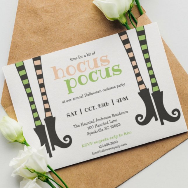 Invitación Cute Brujas Leggings & Boots Hocus Pocus Halloween (Subido por el creador)