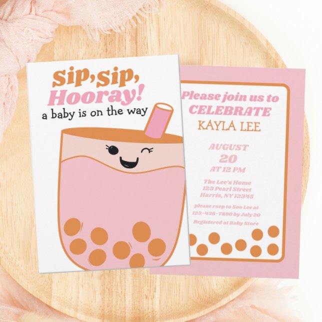 Invitación Cute Bubble Tea Boba Baby Shower (Subido por el creador)