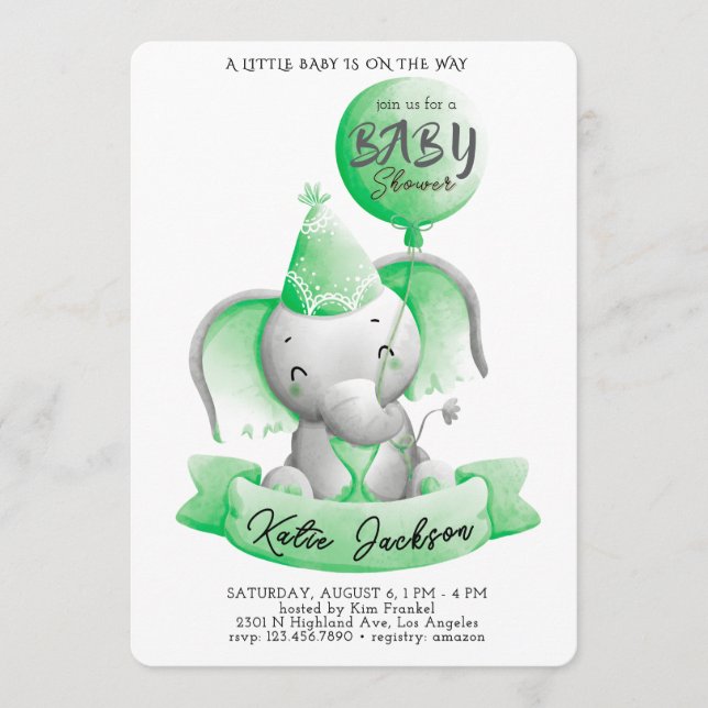 Invitación Cute Budget Baby Shower (Anverso)