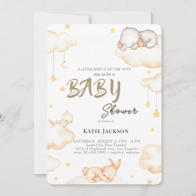 Invitación Cute Budget Baby Shower (Anverso)