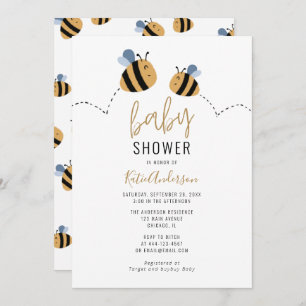 Invitación Cute Bumble Bee Baby Shower