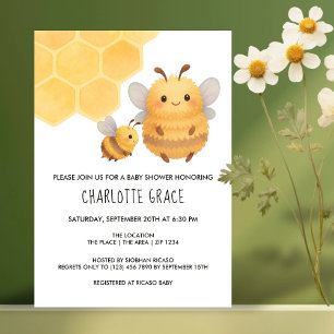 Invitación Cute Bumble Bee Baby Shower personalizado