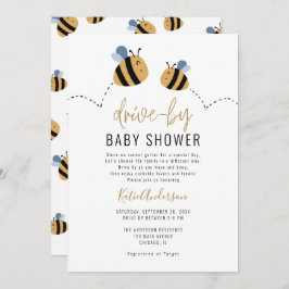 Invitación Cute Bumble Bee Drive-by Baby Shower