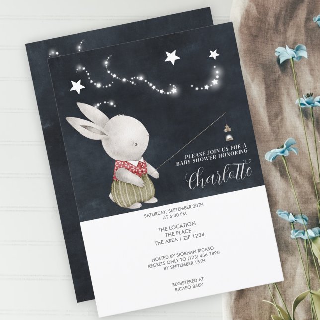 Invitación Cute Bunny Rabbit Baby Shower (Subido por el creador)