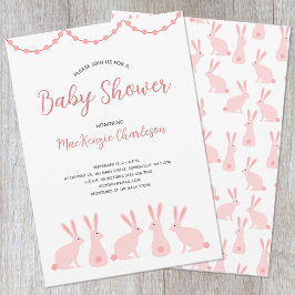 Invitación Cute Bunny Rabbit Baby Shower