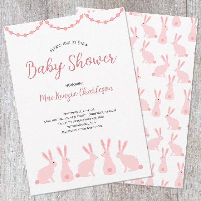 Invitación Cute Bunny Rabbit Baby Shower (Subido por el creador)