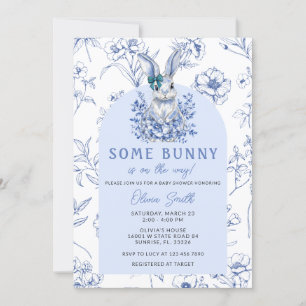 Invitación Cute Bunny Rabbit Chinoiserie Baby Shower