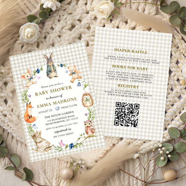 Invitación Cute Bunny Rabbit Woodland Baby Shower (Subido por el creador)