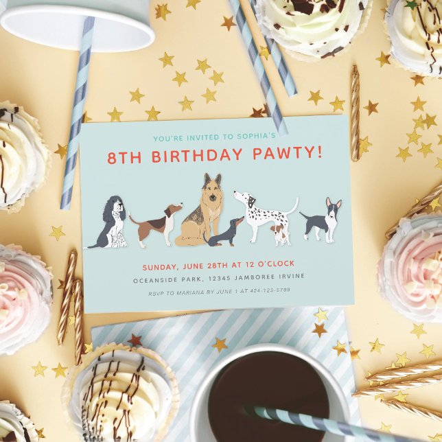 Invitación Cute cachorra fiesta de cumpleaños de perros infan (Subido por el creador)
