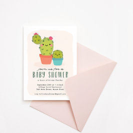 Invitación Cute Cactus Baby Shower