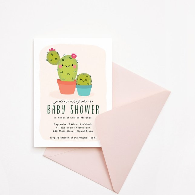 Invitación Cute Cactus Baby Shower (Subido por el creador)