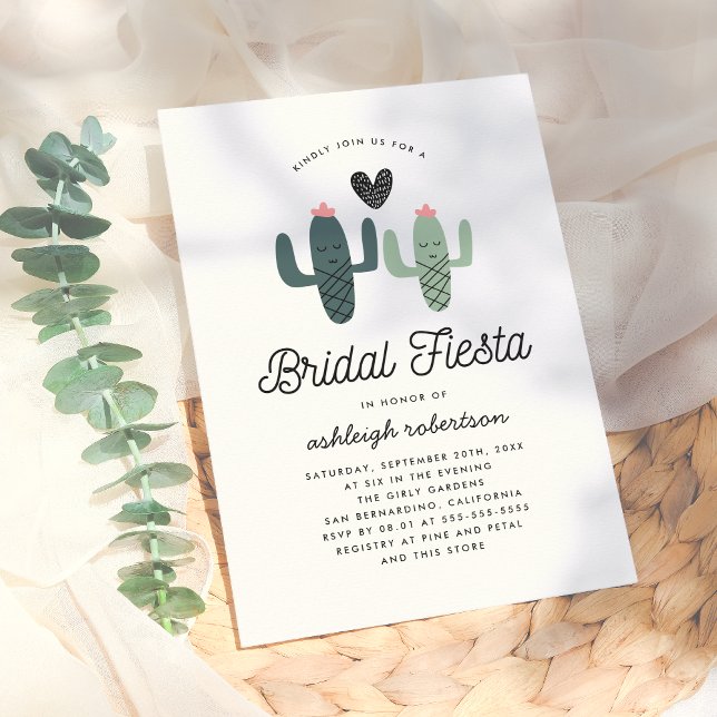 Invitación Cute Cactus Fiesta Moderna Ducha Bridal (Subido por el creador)