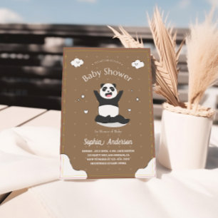 Invitación Cute café Panda Baby Shower - Baby Shower editable
